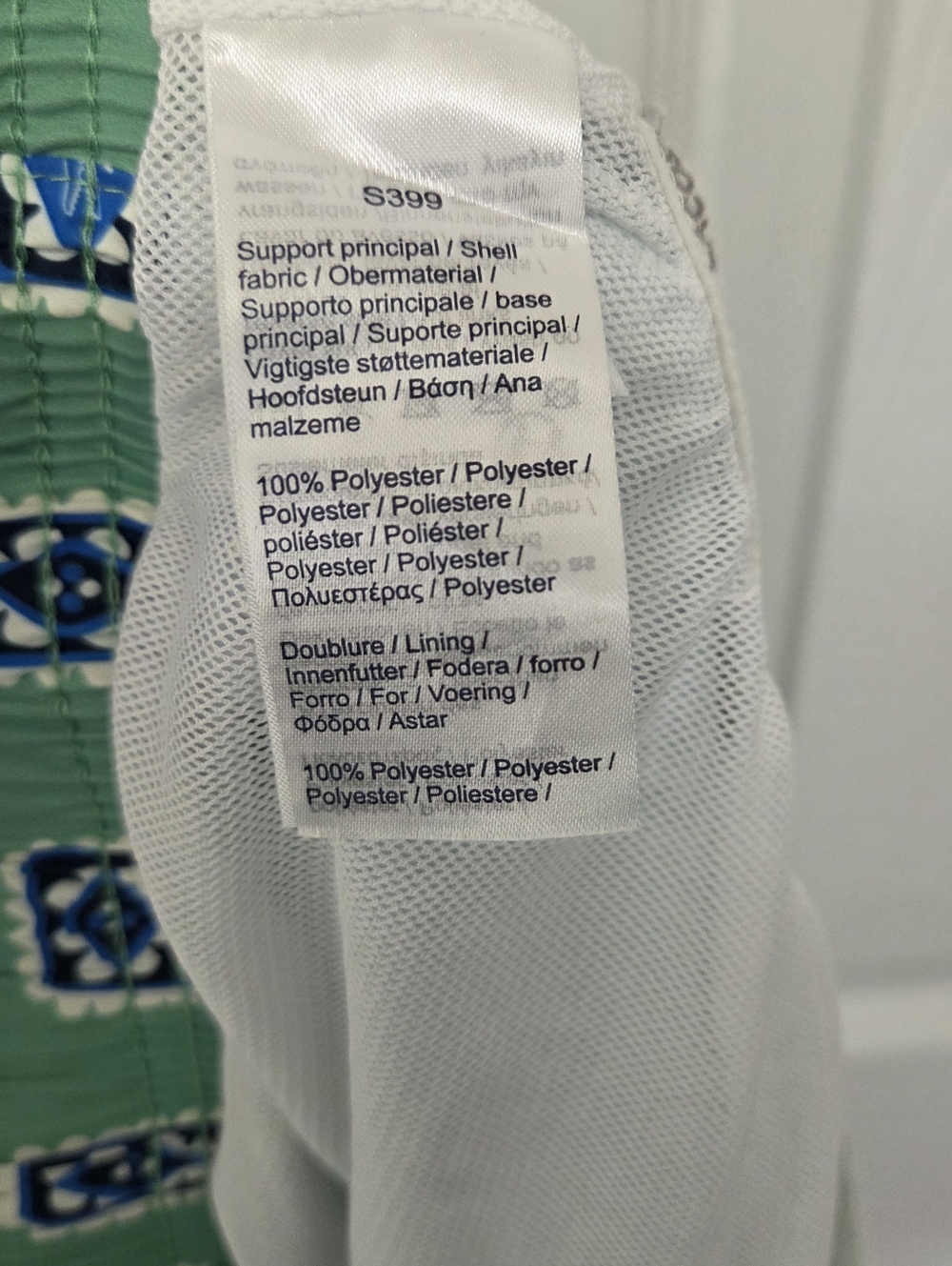 Lacoste L!VE Men Print Green Swim Trunks Shorts Large Mesh Lined Croc Logo - Picture 8 of 10